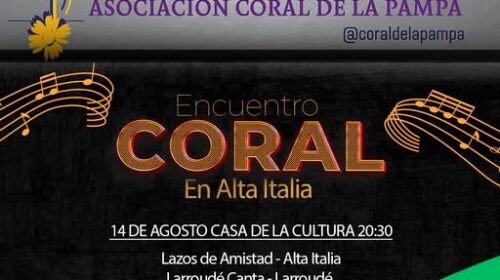 Este viernes se realiza el Encuentro Coral en Alta Italia