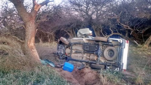 Trágico siniestro vial en la Ruta 10: un conductor de San Luis perdió la vida tras rozar contra un camión e impactar contra un caldén