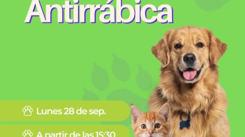 VÉRTIZ — El lunes 28 de septiembre se realizó la campaña gratuita de vacunación antirrábica a cargo de la veterinaria local Luciana Cenicero.